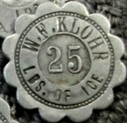 W.-F.-Klohr-25-Lbs-Ice-Token